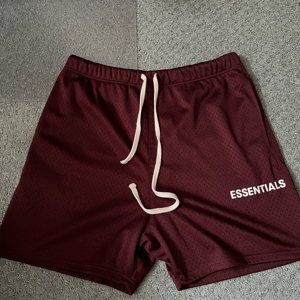 Essential Fear of God Maroon Basketball Shorts